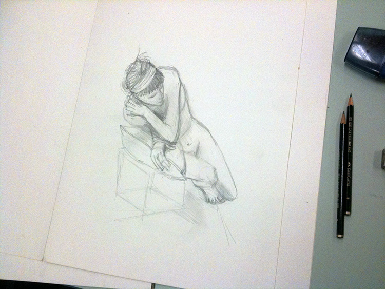 From the life drawing session at UWA, Perth